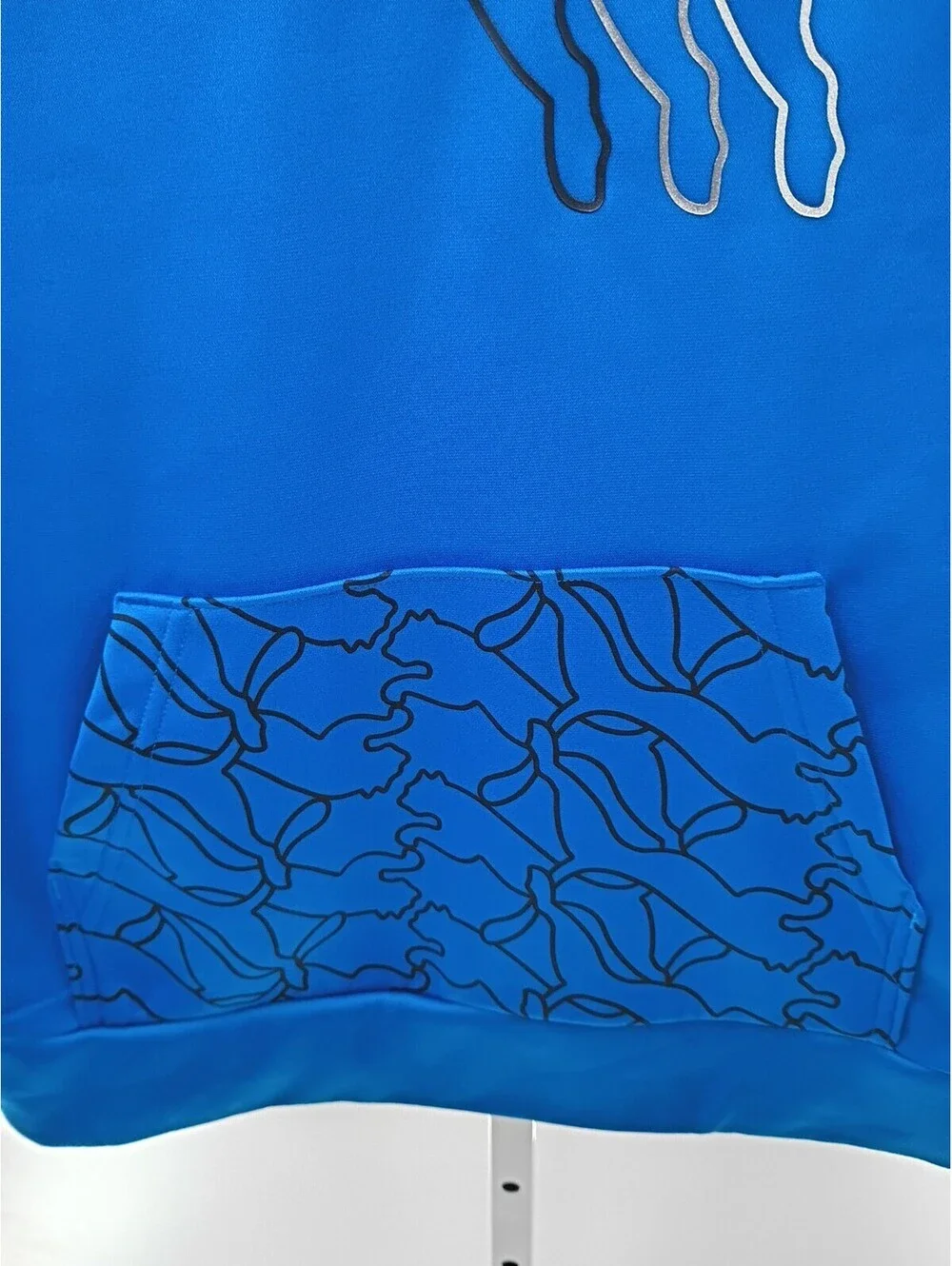 Puma Hoodie Youth Large Blue Graphic Casual Training Pullover Sweatshirt Boys